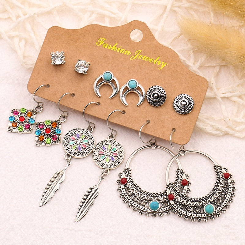 Vintage Bohemian Earrings Set For Women