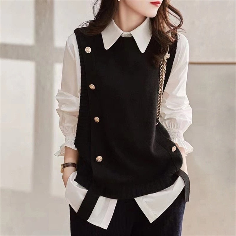 Retro Knit Tank Top Vest for Women