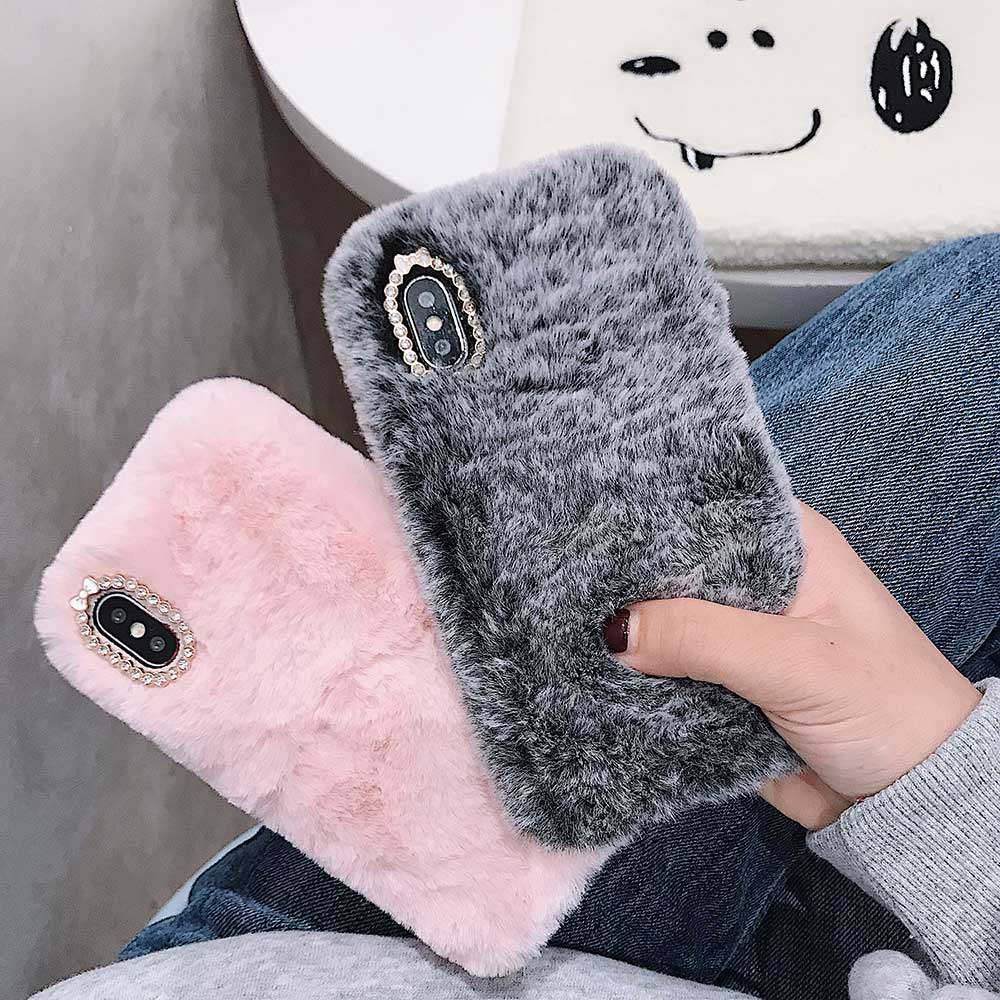 Rainbow Furry Fluffy Warm Phone Case