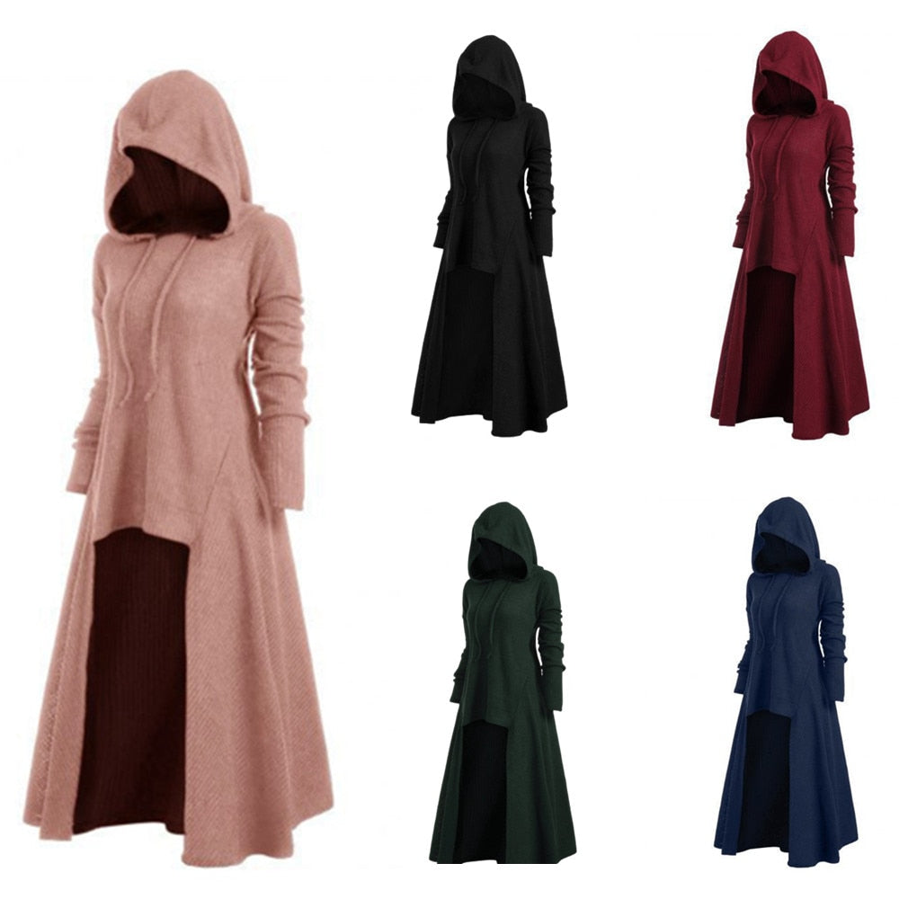 Long Coat Hooded Dress for Women