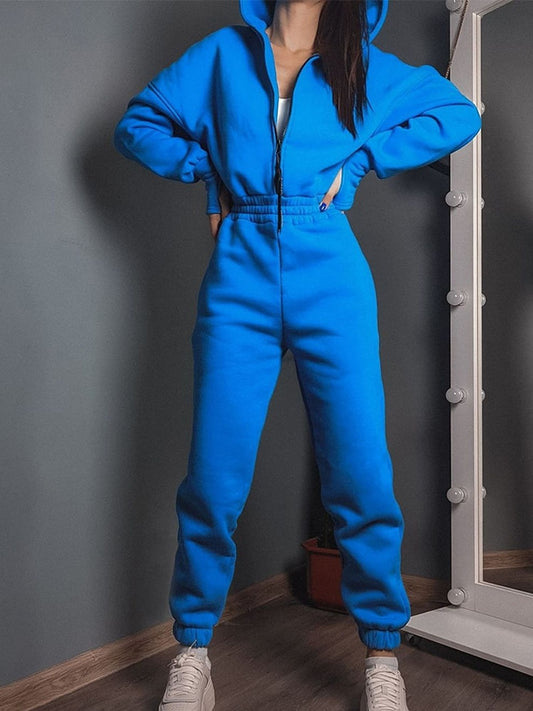 Hooded Sporty Jumpsuit for Women