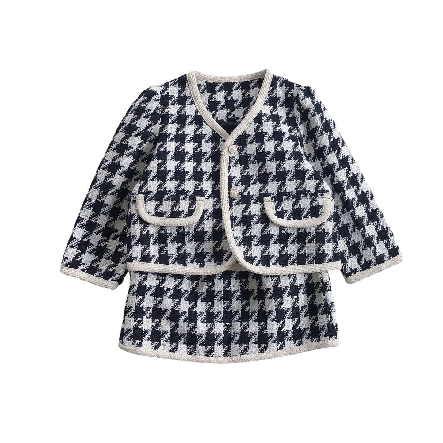 Long sleeves Jacket Top + Short Skirt Two-piece Set