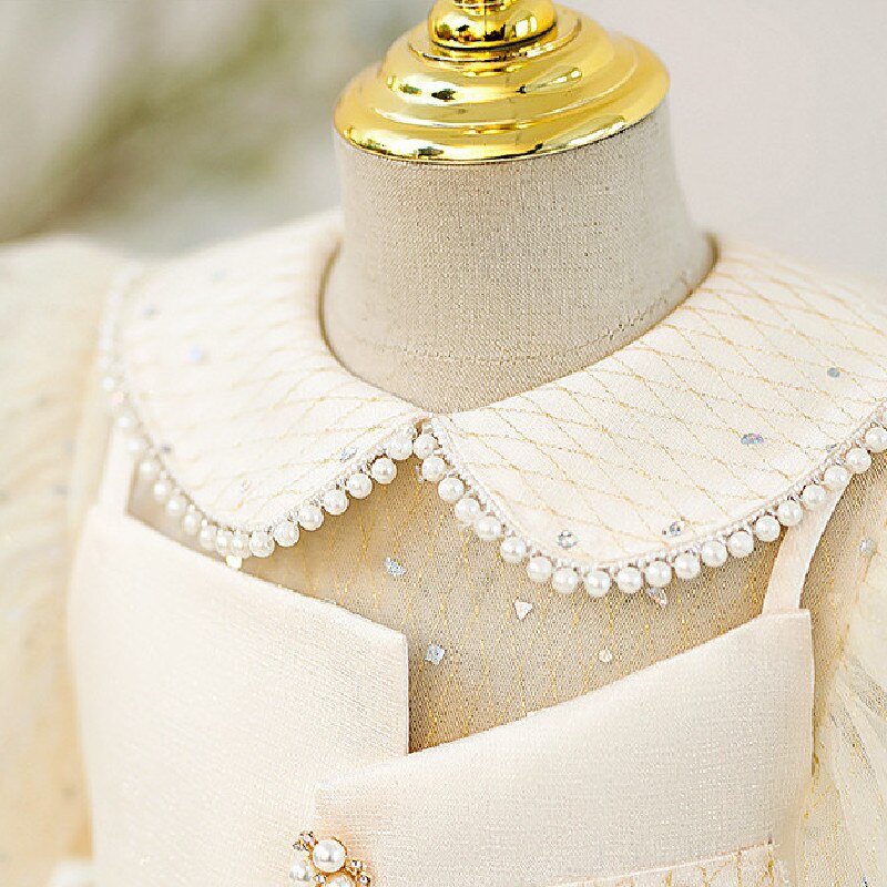 Vintage Puff Sleeve Flower Girl dress