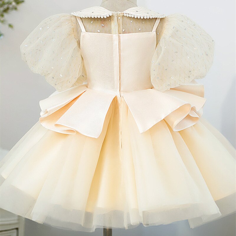Vintage Puff Sleeve Flower Girl dress