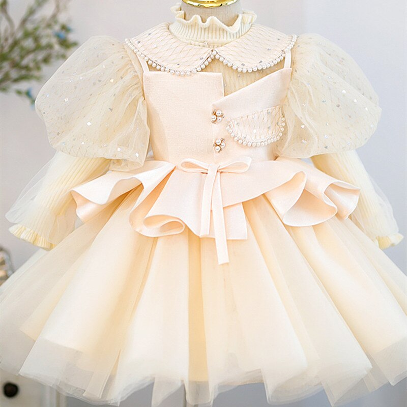 Vintage Puff Sleeve Flower Girl dress