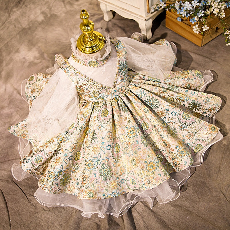 Spanish Floral Flower Girl Dress