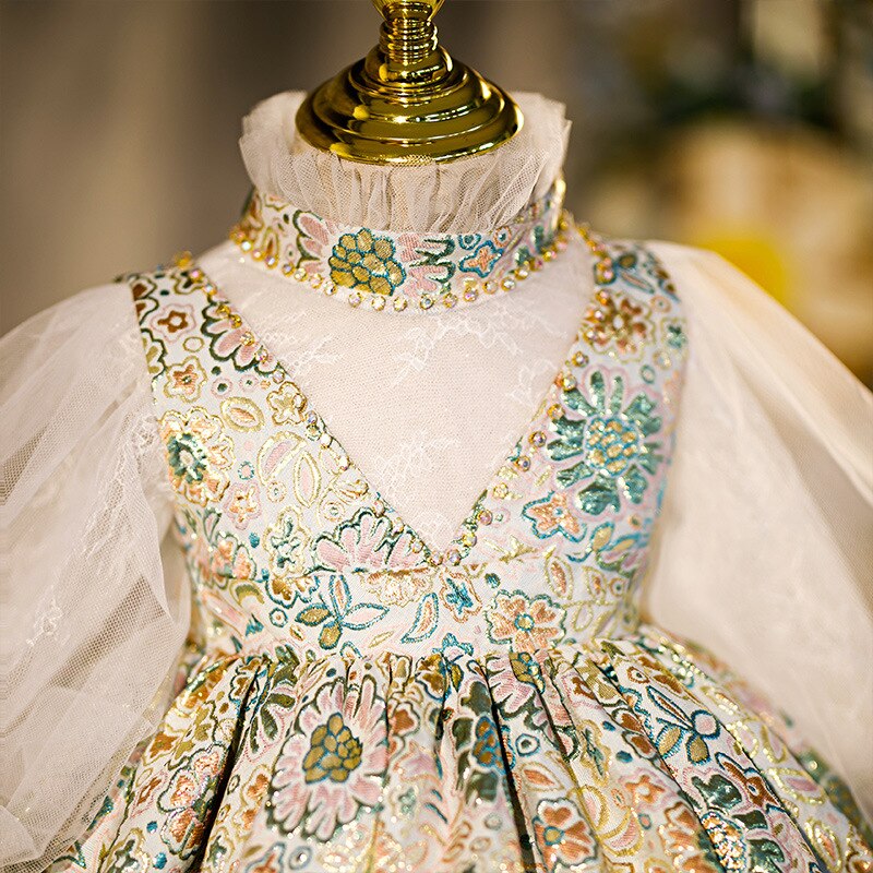 Spanish Floral Flower Girl Dress