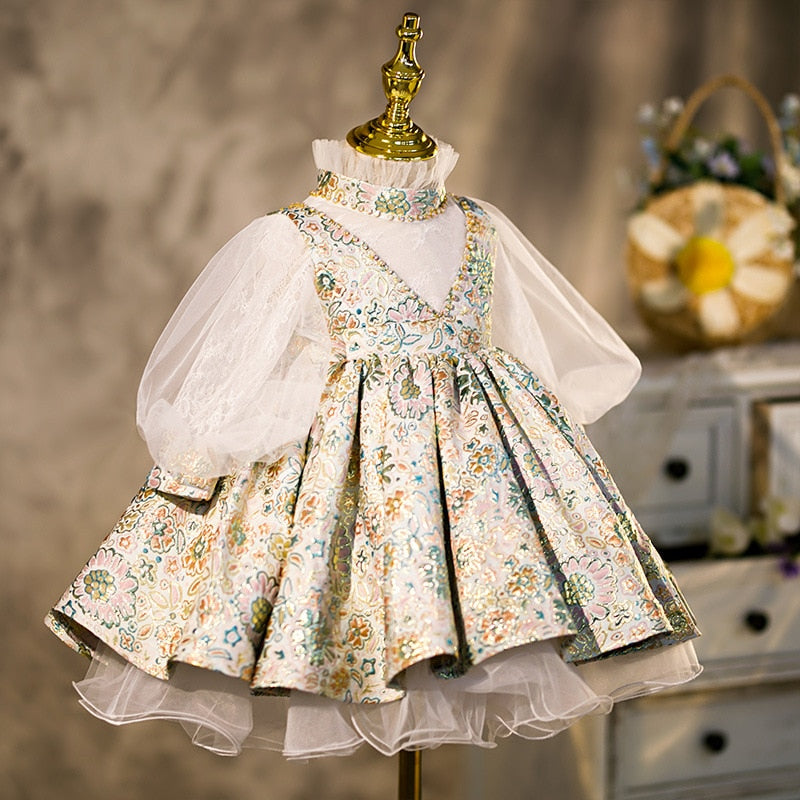 Spanish Floral Flower Girl Dress