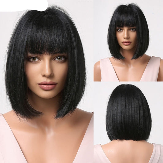Synthetic Short Wig With Bangs For Women