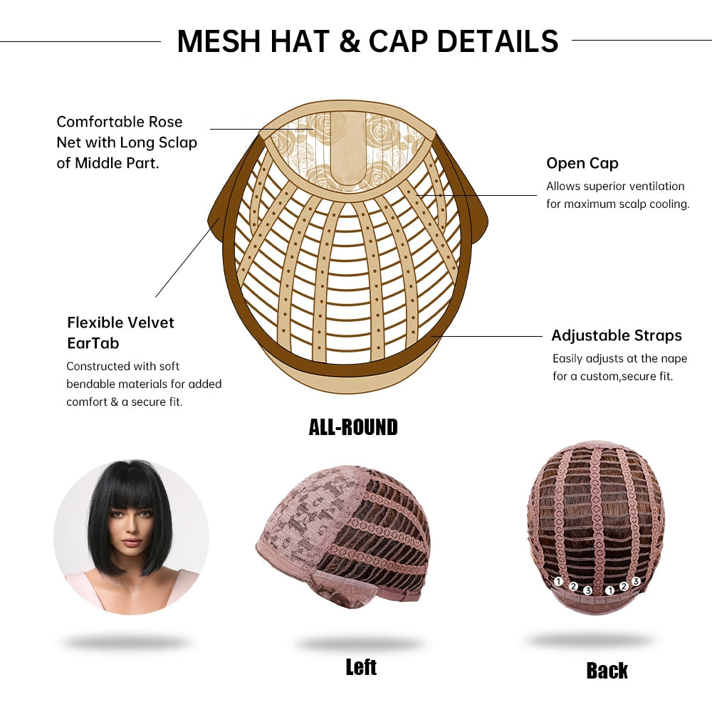 Synthetic Short Wig With Bangs For Women