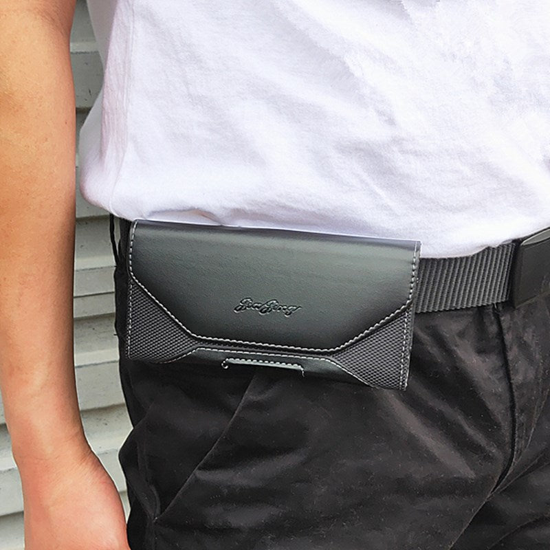 Double Layer Canvas Coin Key Card Holder Phone Cover Case Waist Bag