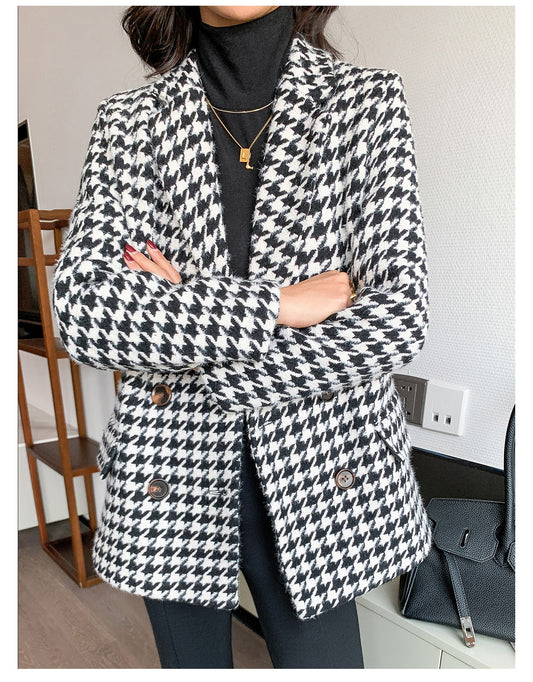 Houndstooth Suit Jacket for Women