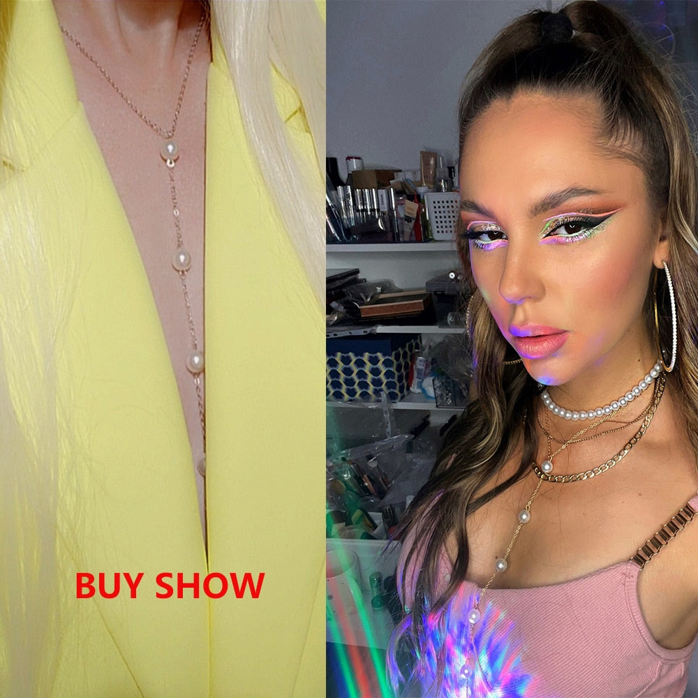 Long Imitation Pearls Necklace For Women