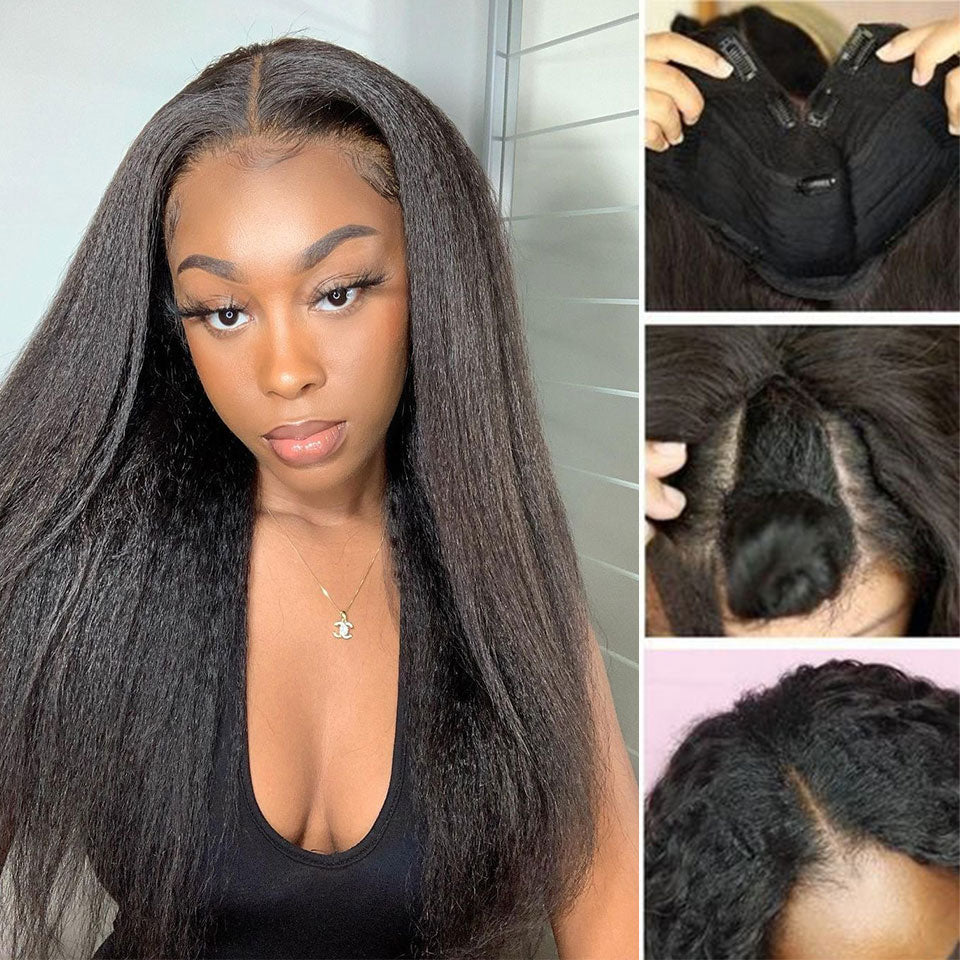 Yaki Straight Human Hair Wig For Women