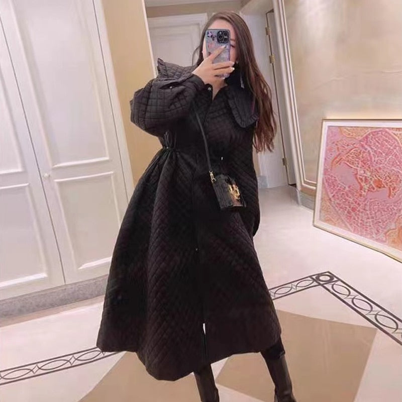 Long Cotton Padded Coat Jacket for Women