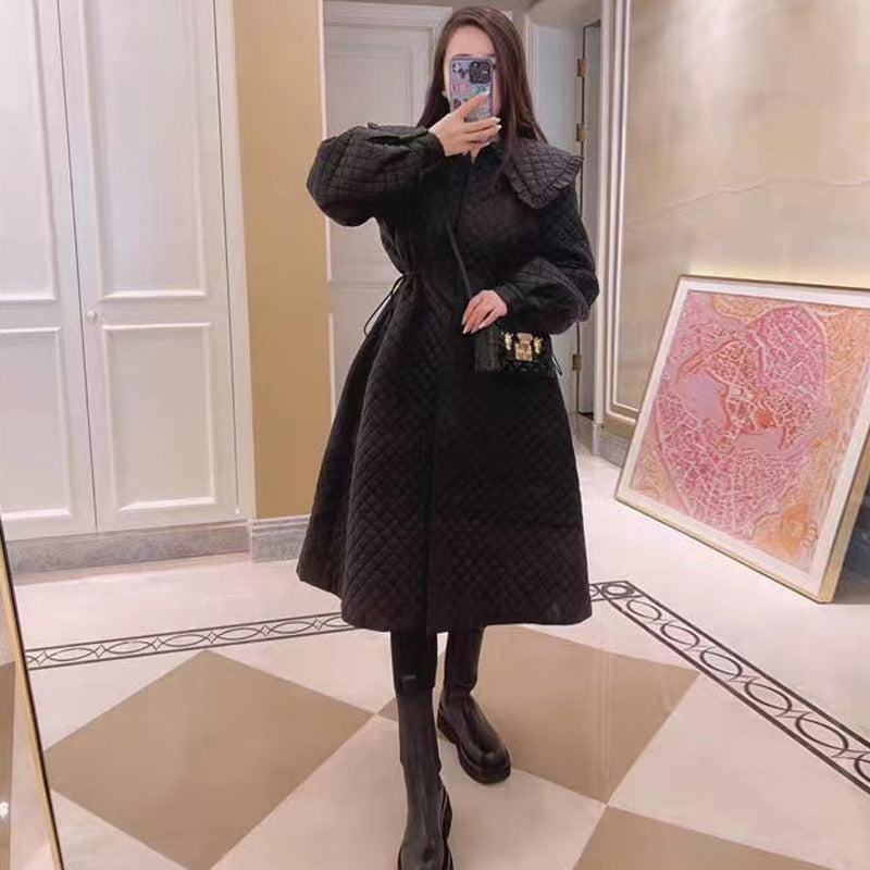 Long Cotton Padded Coat Jacket for Women
