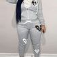 Zipper Design Hooded Top and Pants Tracksuit Set