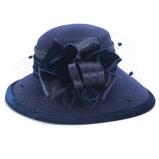 Velvet Wool Felt Wide Brim Party Hat for Women