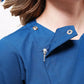Long Sleeve Medical Uniform Round Neck Side Zipper Top