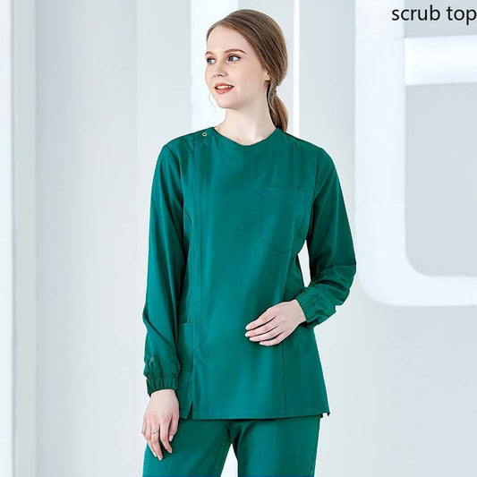 Long Sleeve Scrub Coat Nursing Uniform Top