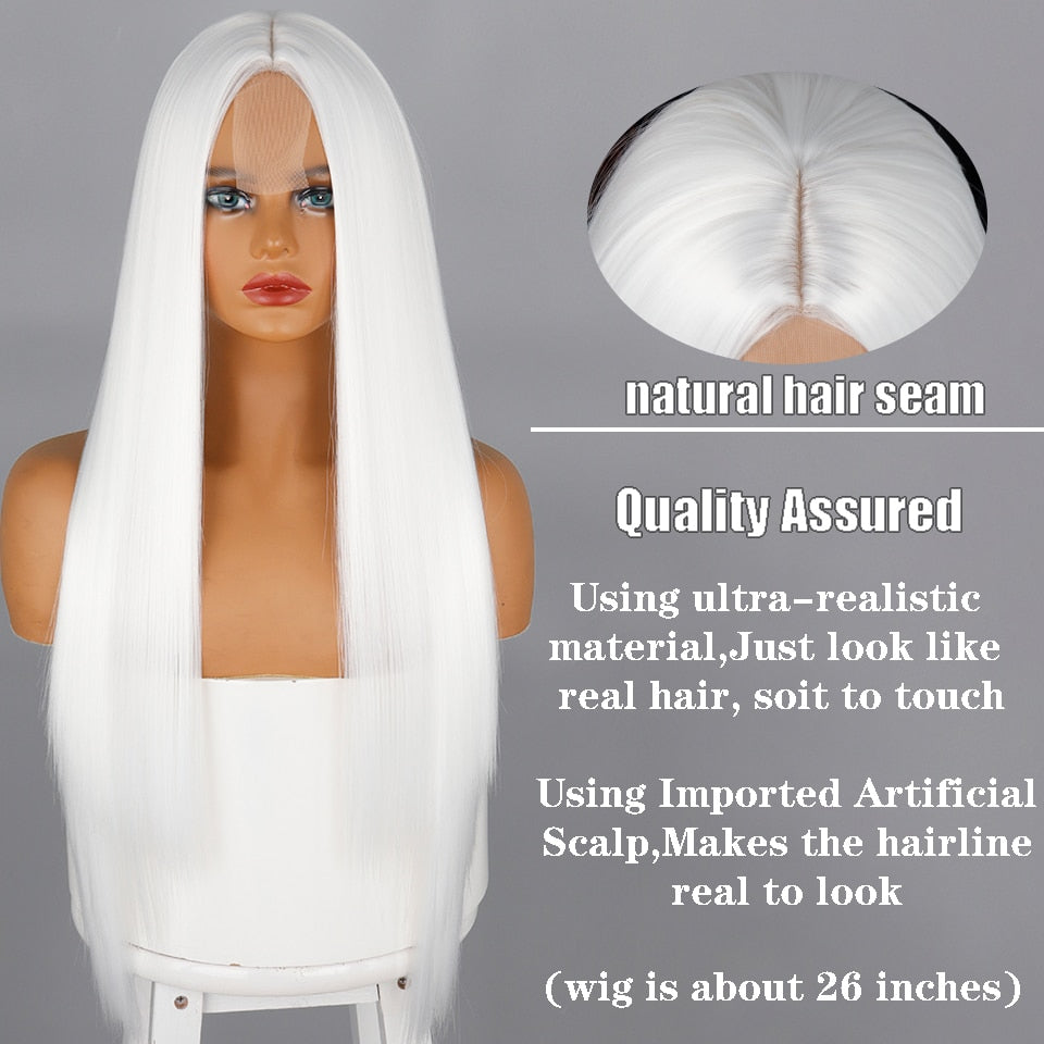 Colored Straight Natural Synthetic Wig
