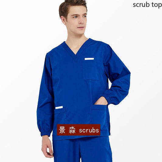V Neck Long Sleeve Medical Uniform Scrub Top