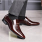 Leather Pointed Toe Shoes Slip On for Men