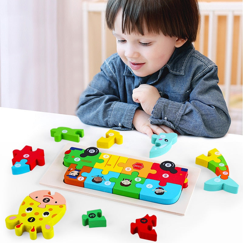 Dinosaur Wooden Puzzles for Children Educational Toys