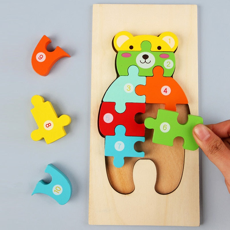 Dinosaur Wooden Puzzles for Children Educational Toys