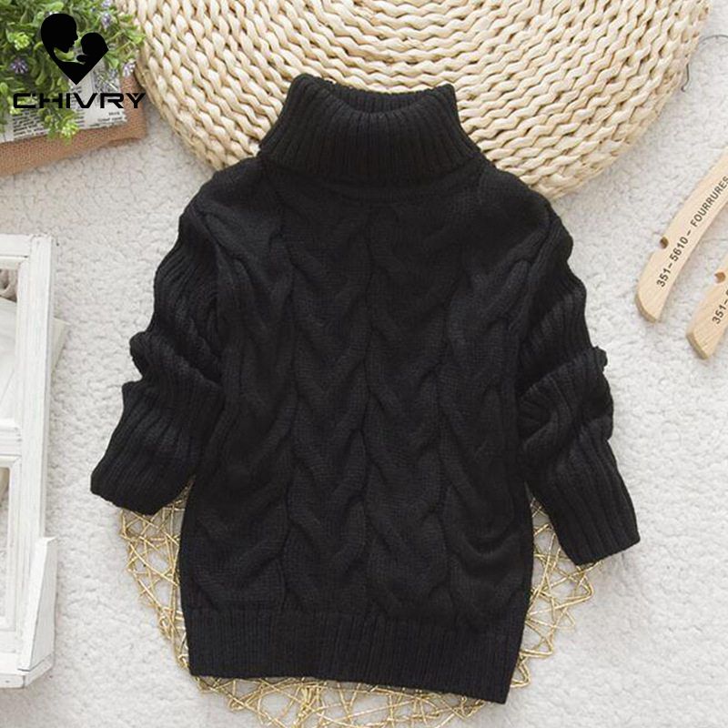 Turtleneck Knitted Sweaters Top for Girls