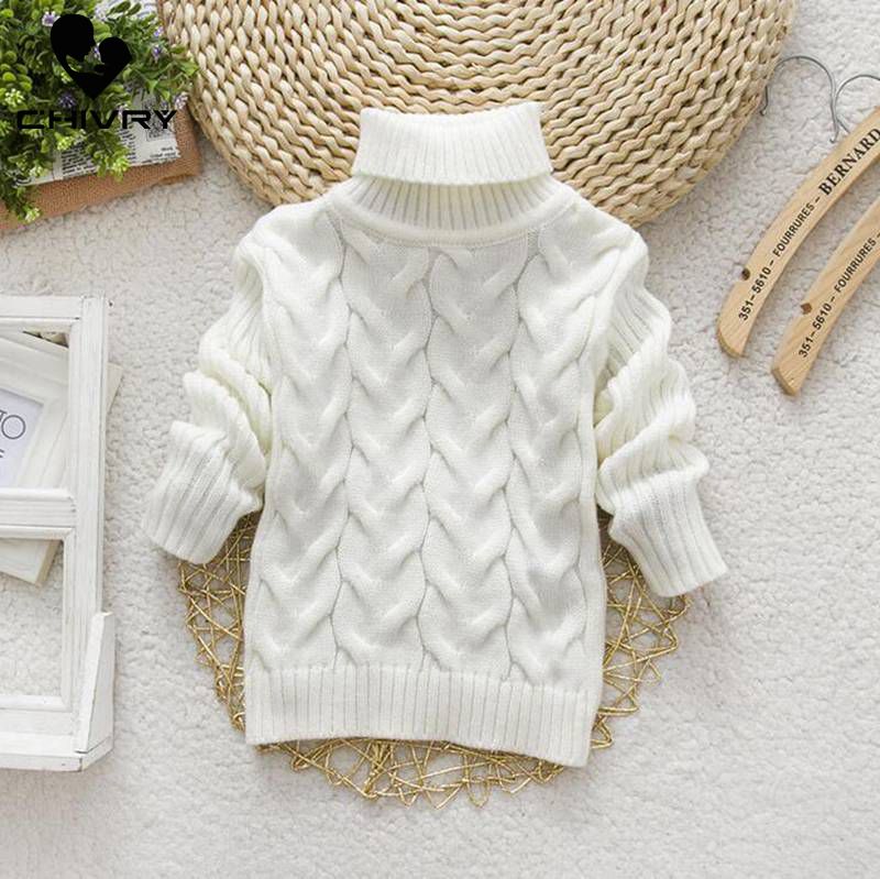 Turtleneck Knitted Sweaters Top for Girls