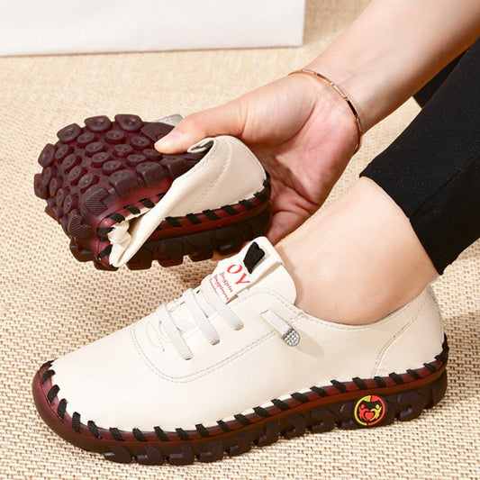 Leather Flat Casual Sneakers for Women