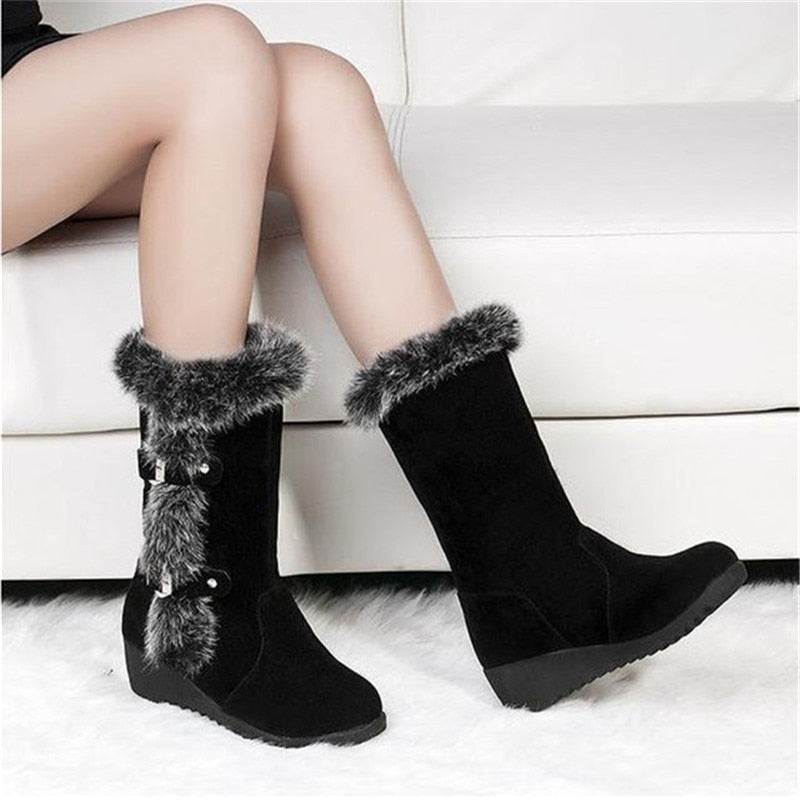 Warm Fur Mid-calf Boots for Women