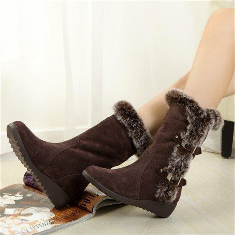 Warm Fur Mid-calf Boots for Women