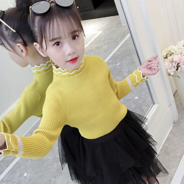 O Neck Knitted Sweater Top for Girls