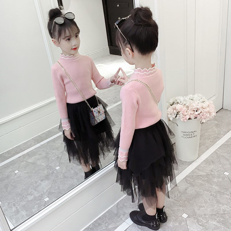 O Neck Knitted Sweater Top for Girls