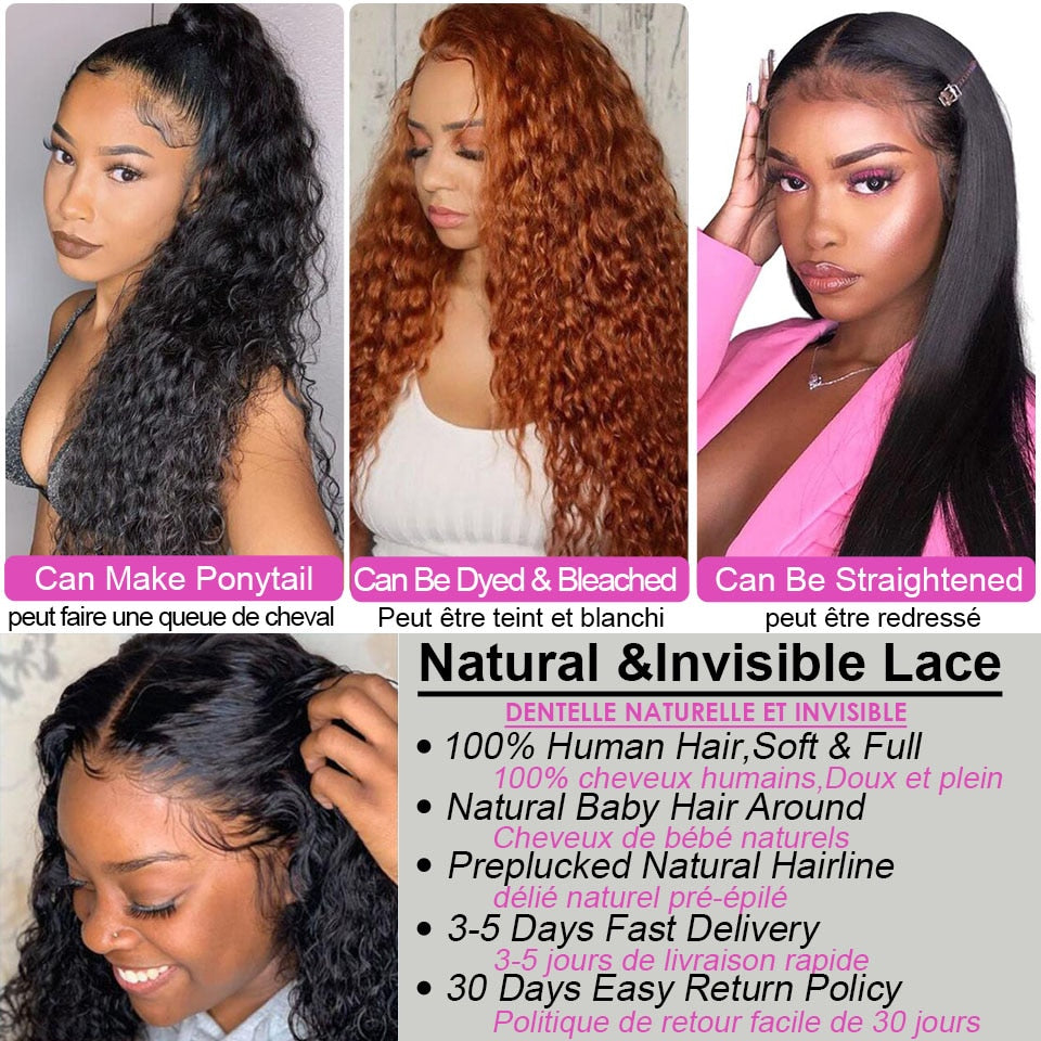 Water Wave Brazilian Human Hair Wig For Women