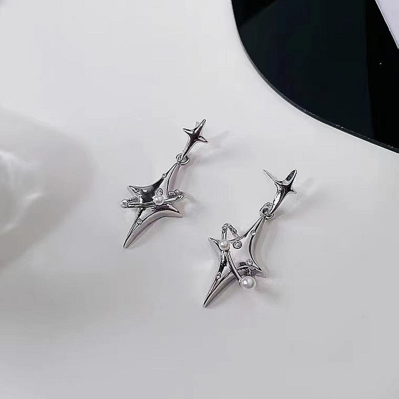 Y2K Star Drop Earrings for Girls