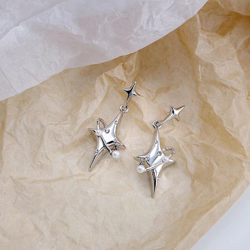 Y2K Star Drop Earrings for Girls