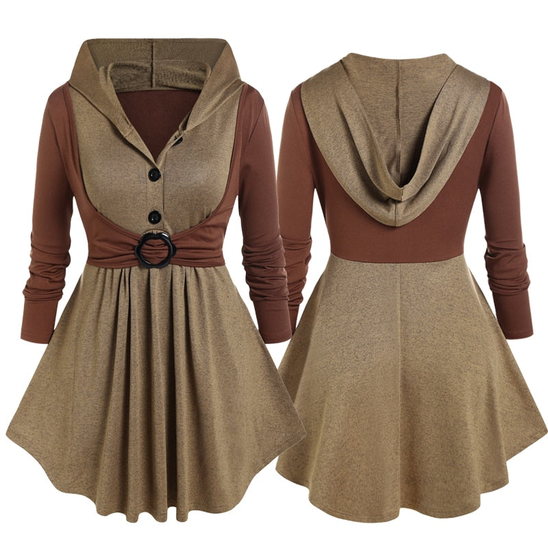 Hooded Cinched O Ring Top for Women