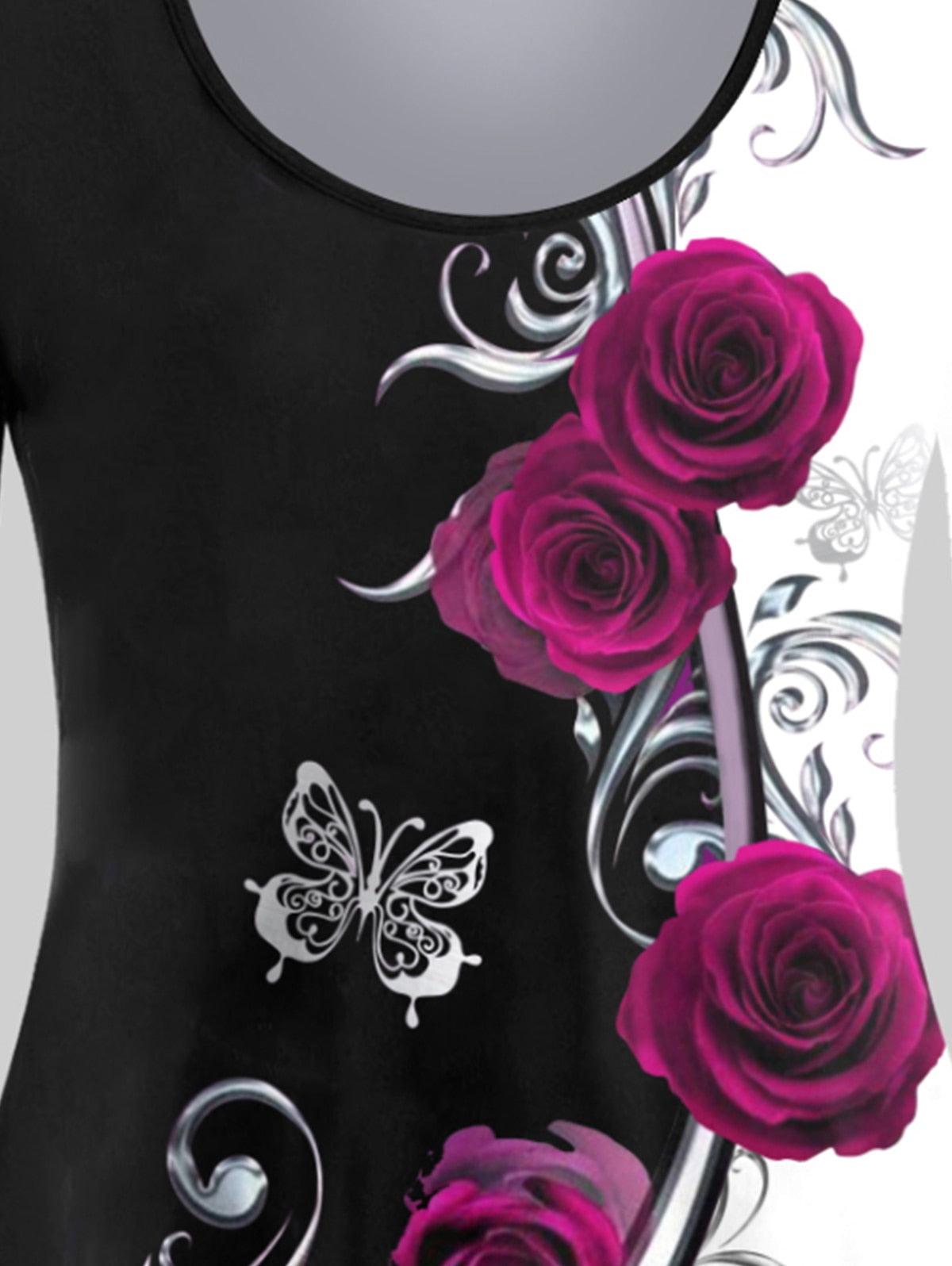 Rose Printed Top Plus Size for Women