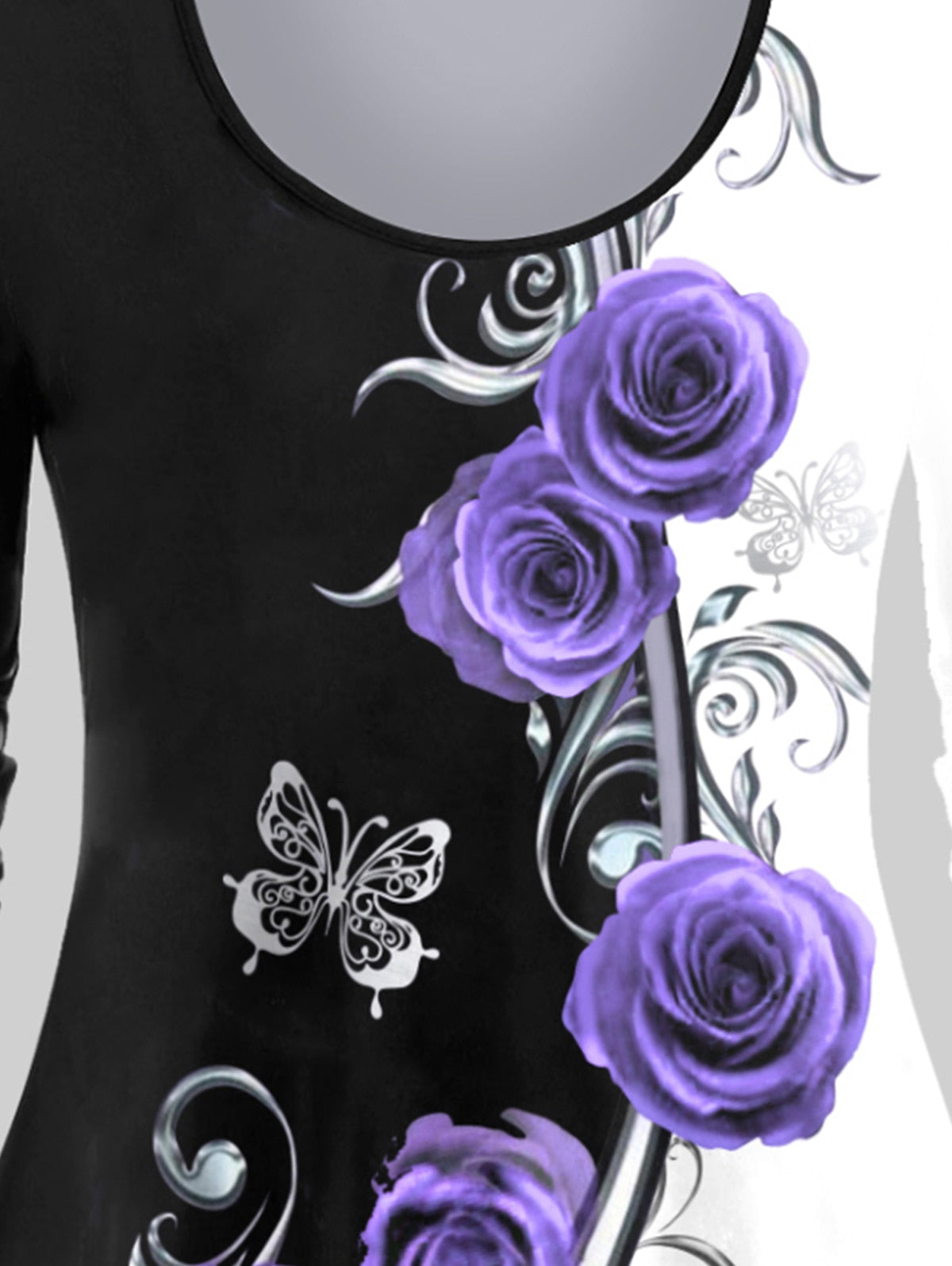 Rose Printed Top Plus Size for Women