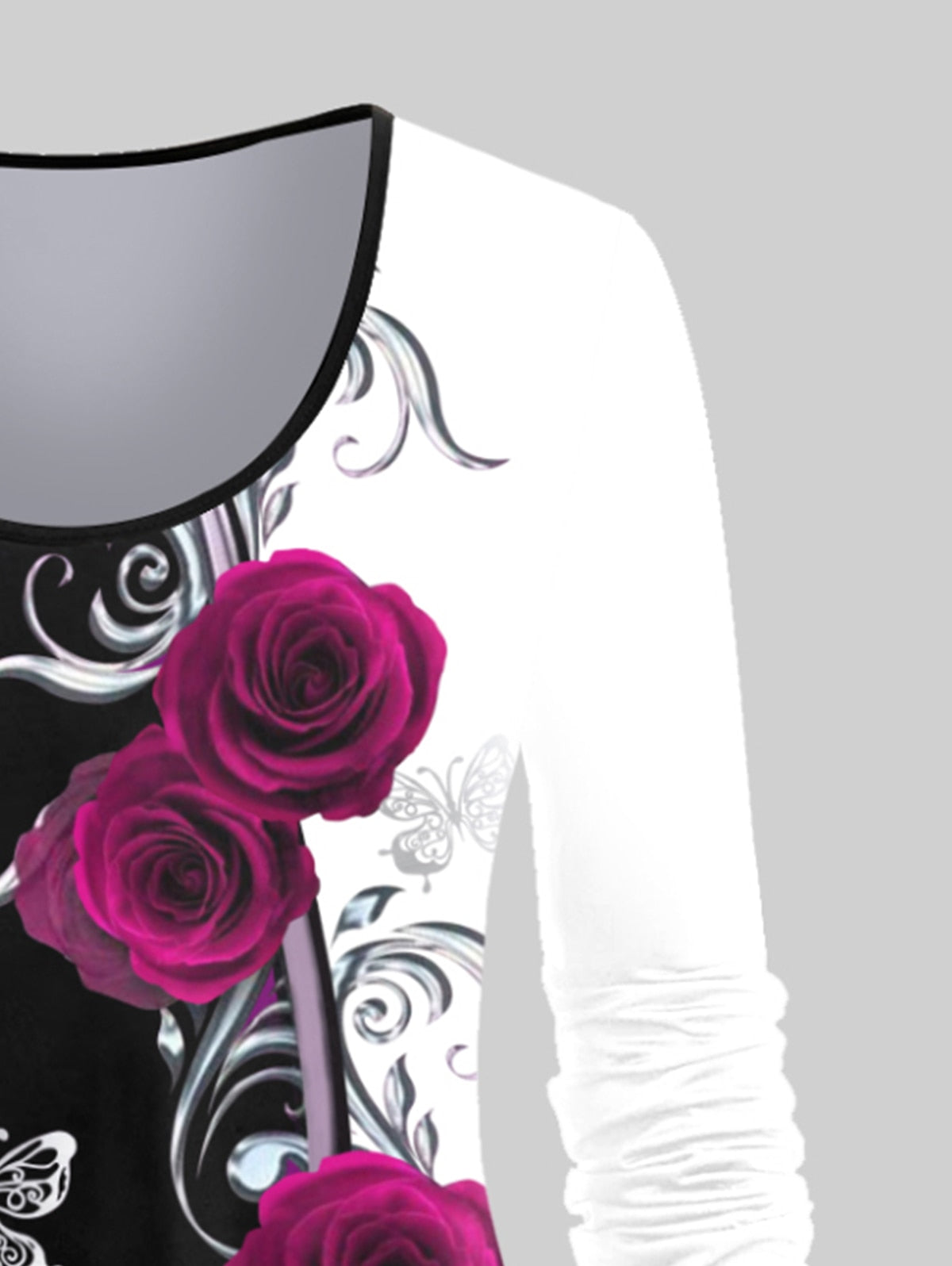 Rose Printed Top Plus Size for Women