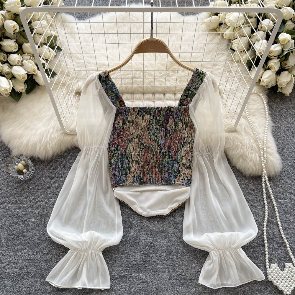 Puff Long Sleeve Vintage Y2K Blouse for Women