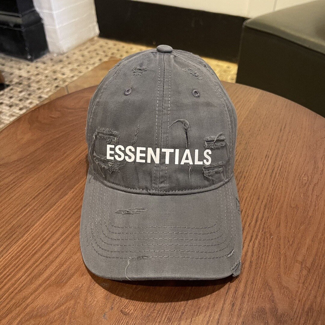 High Quality 1:1 ESSENTIALS Caps Men Women Ripped Baseball Cap Hip Hop Streetwear Essential Letter Print Luxury Brand Hat