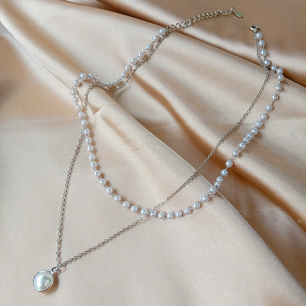 Neck Chain Pearl Choker Necklace
