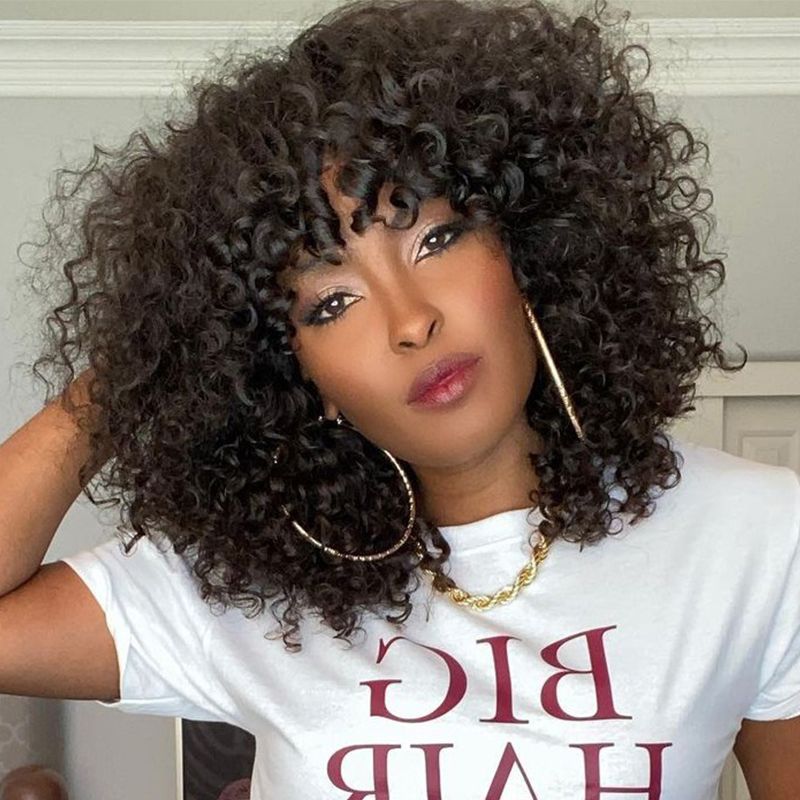 Short Bob Curly Human Brazilian Hair Wig