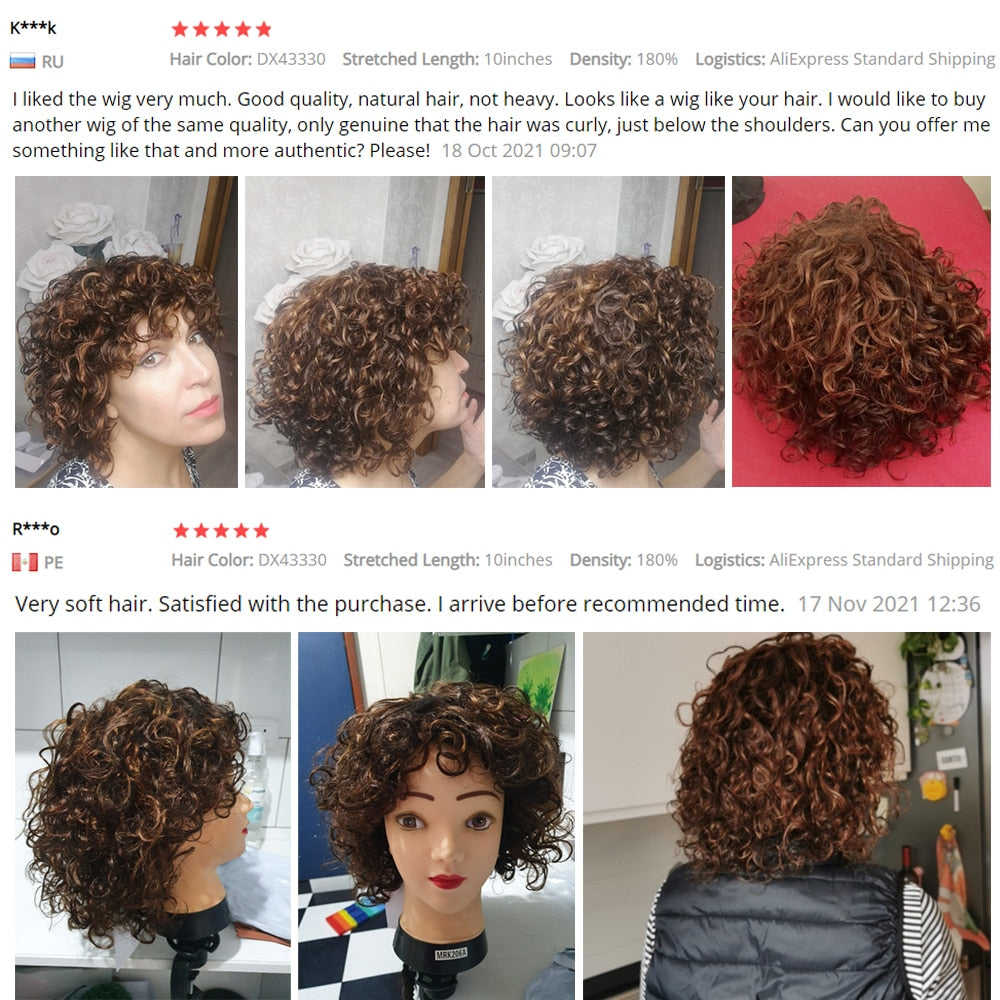 Curly Human Hair Wig For Women