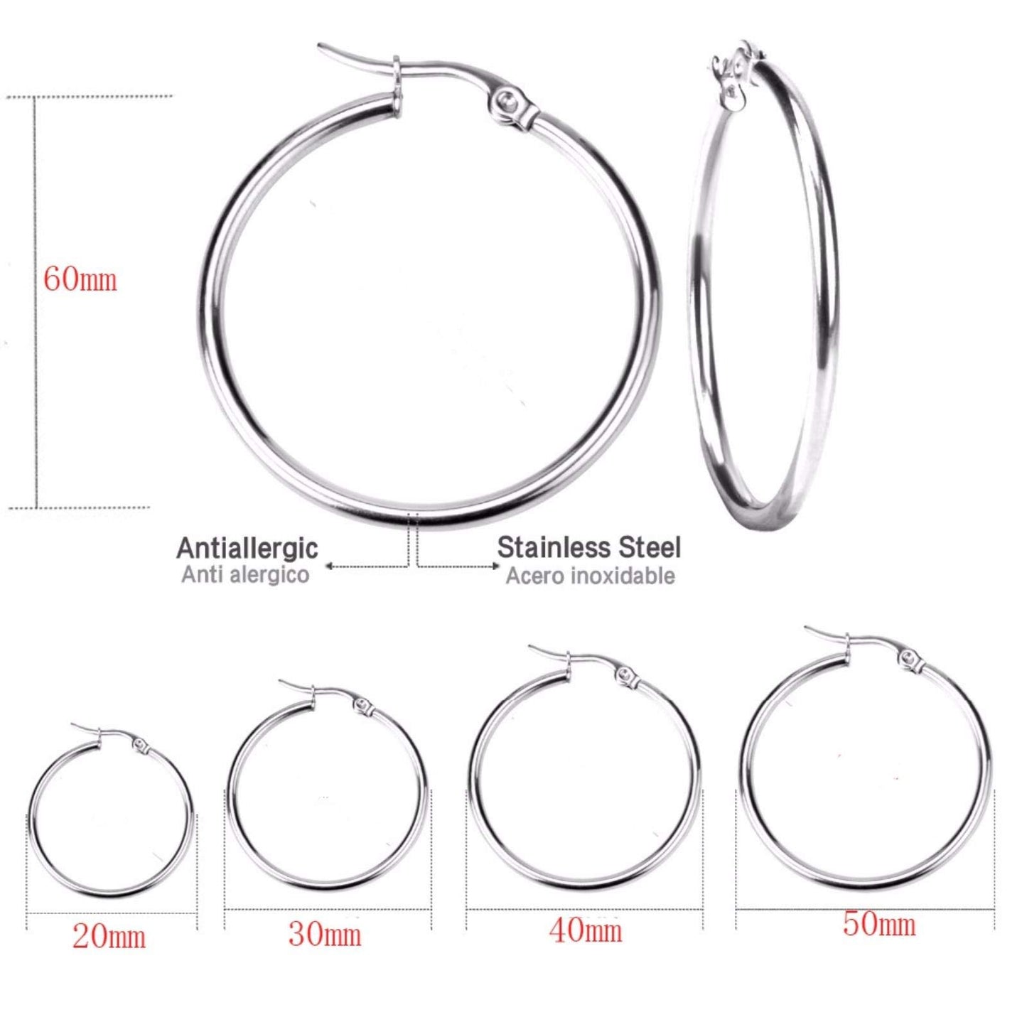 Classic Stainless Steel Hoop Earrings