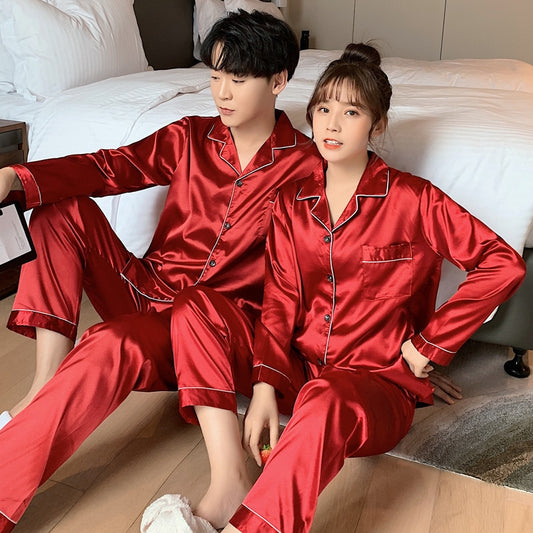 Sleepwear Silk Satin Pajama